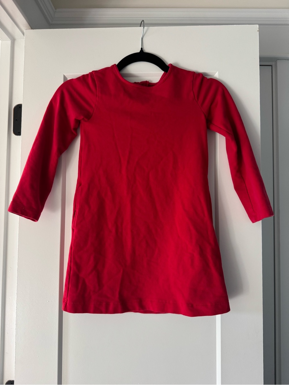 Primary Bright Red Long Sleeve Tee Dress